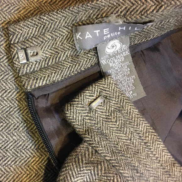 WOMENS KATE HILL BLACK TAUPE PENCIL SKIRT  6P - Picture 7 of 8